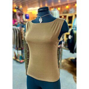 NEW Brown Wide Neck Tank Top